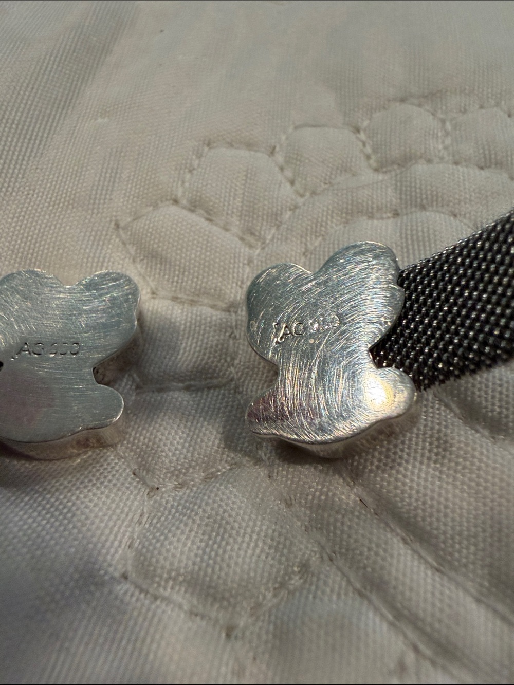 Tous 925 Silver Mesh Cuff Bracelet with Bear Motifs - Picture 7 of 11